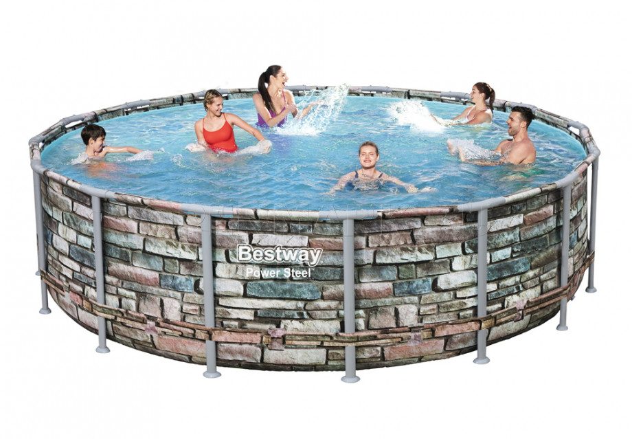   Bestway 56966 Power Steel Round Pool (488  122 ) +    + 