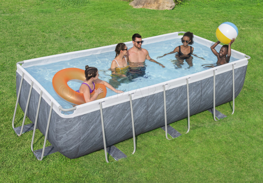  Bestway 56721 Power Steel Rectangular Frame Pool (404  201  100 ) +    + 