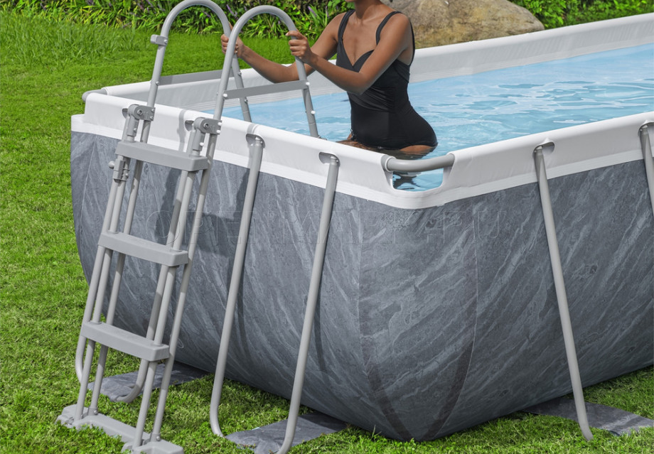   Bestway 56721 Power Steel Rectangular Frame Pool (404  201  100 ) +    + 