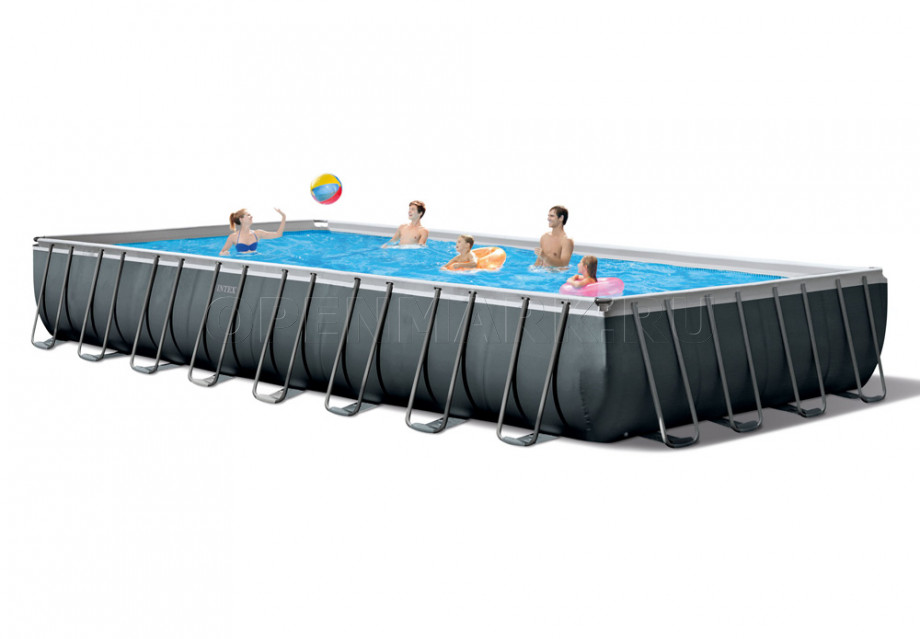 Каркасный бассейн Intex 26378NP Rectangular Ultra XTR Frame Pool (975 х 488 х 132 см) + песочный фильтрующий насос с хлоргенератором + аксессуары