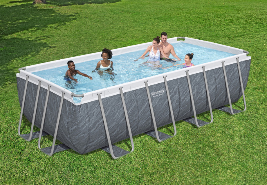   Bestway 56996 Power Steel Rectangular Frame Pool (488  244  122 ) +    + 