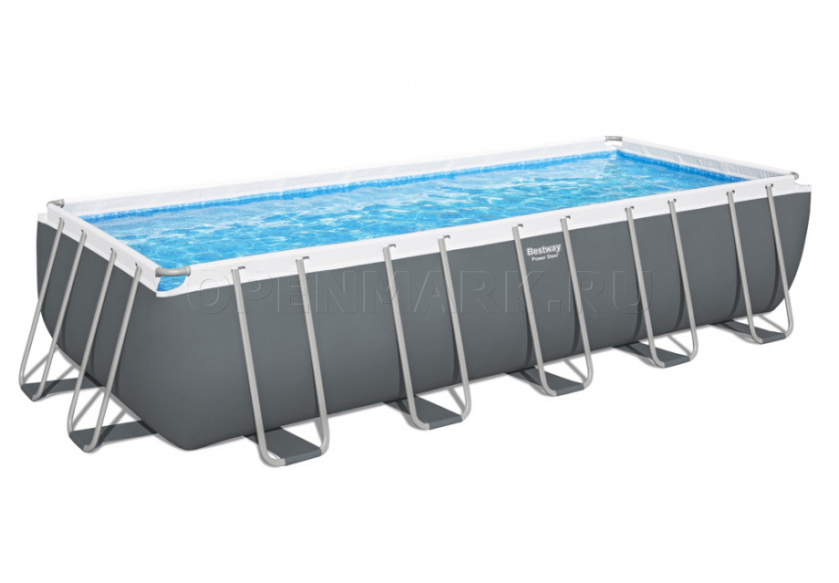 Каркасный бассейн Bestway 5611Z Power Steel Rectangular Frame Pool (640 х 274 х 132 см) + фильтрующий картриджный насос + аксессуары