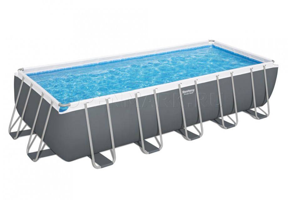 Каркасный бассейн Bestway 5611Z Power Steel Rectangular Frame Pool (640 х 274 х 132 см) + фильтрующий картриджный насос + аксессуары