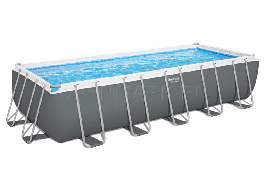 Каркасный бассейн Bestway 5612B Power Steel Rectangular Frame Pool (640 х 274 х 132 см) + песочный фильтрующий насос + аксессуары