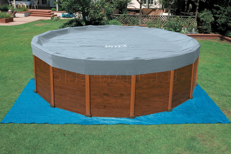 Каркасный бассейн Intex 54962 Sequoia Spirit Wood-Grainn Frame Pool (508 х 124 см) + песочный фильтрующий насос + аксессуары