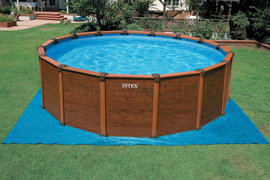 Каркасный бассейн Intex 54964 Sequoia Spirit Wood-Grainn Frame Pool (508 х 124 см) + песочный фильтрующий насос с хлоргенератором + аксессуары