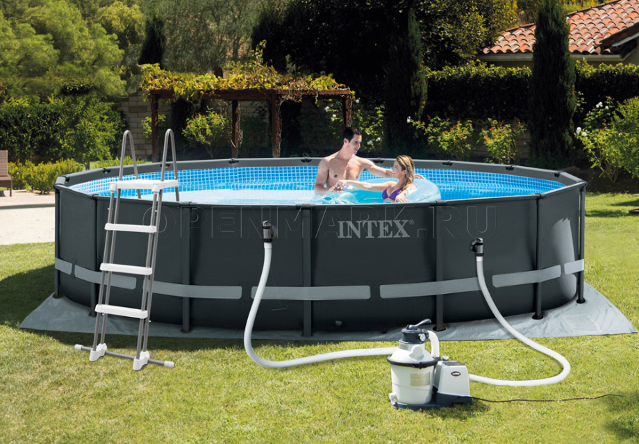 Каркасный бассейн Intex 26326NP Ultra XTR Frame Pool (488 х 122 см) + песочный фильтрующий насос + аксессуары
