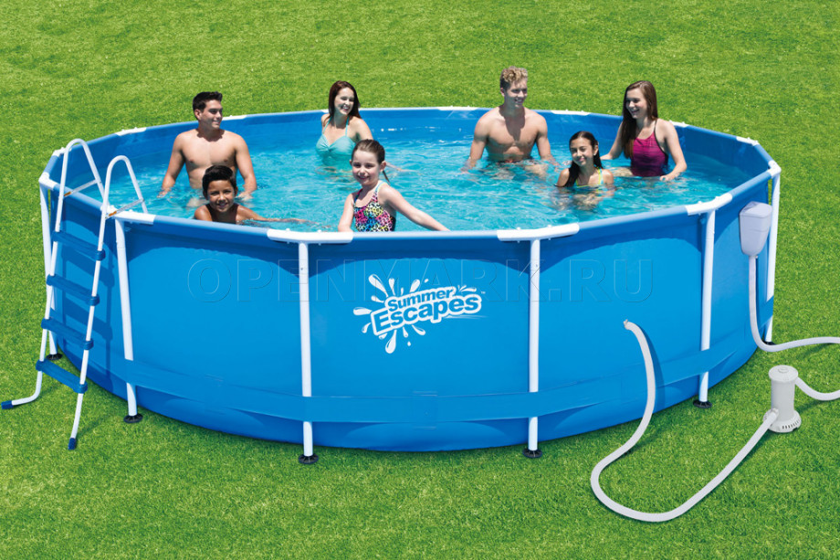 Каркасный бассейн Summer Escapes P20-1548-B (457 х 122 см) + фильтрующий картриджный насос + аксессуары