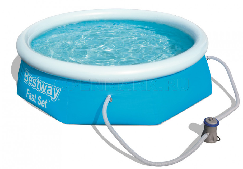 Надувной бассейн Bestway 57268 Fast Set Pool (244 х 66 см) + фильтрующий картриджный насос