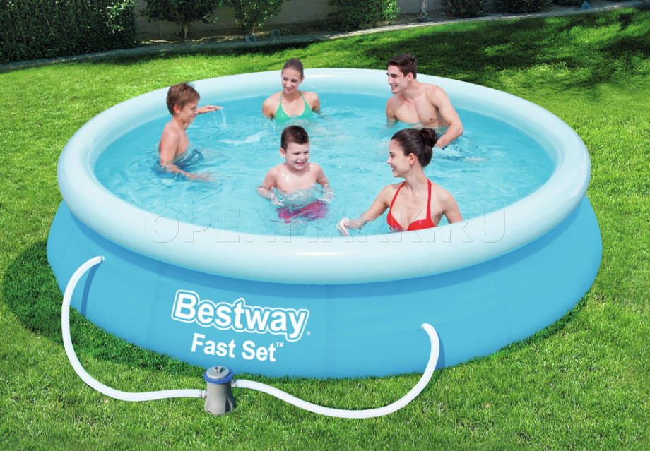   Bestway 57274 Fast Set Pool (366  76 ) +   