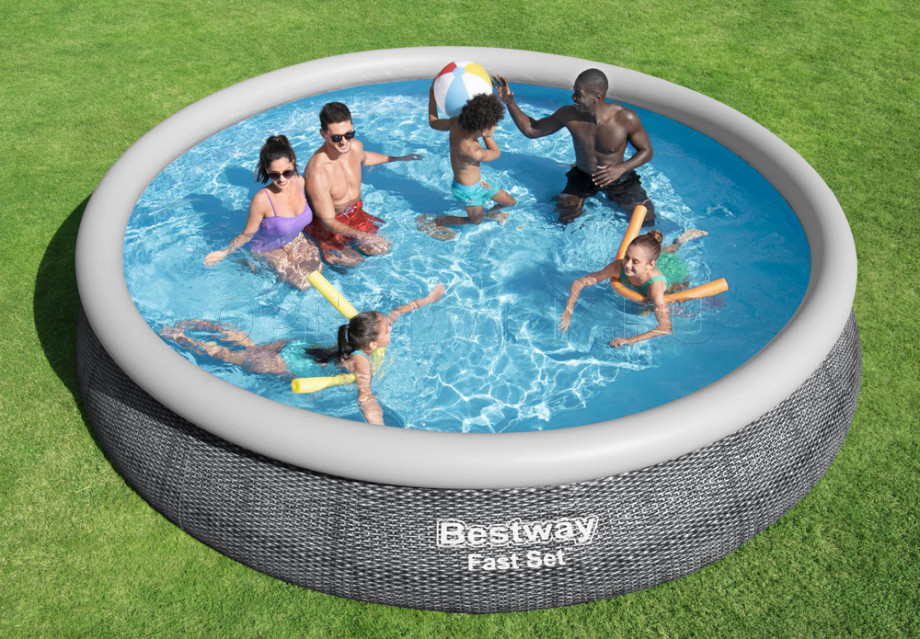   Bestway 57313 Fast Set Pool (457  84 ) +   