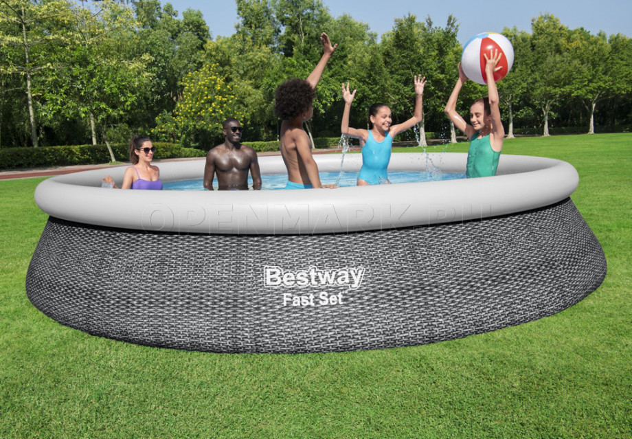   Bestway 57313 Fast Set Pool (457  84 ) +   