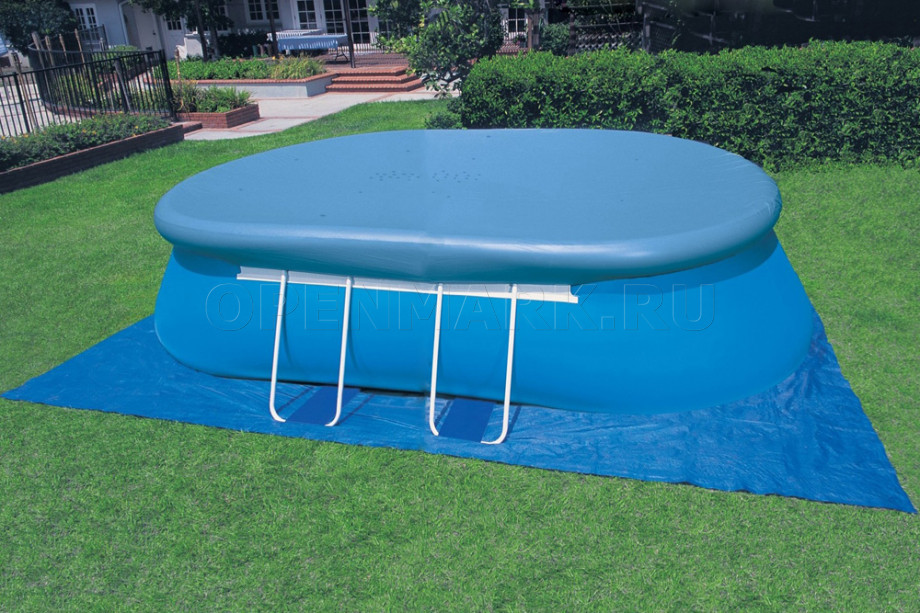 Овальный надувной бассейн Intex 57982 Oval Frame Pool (610 х 366 х 122 см) + фильтрующий картриджный насос + аксессуары