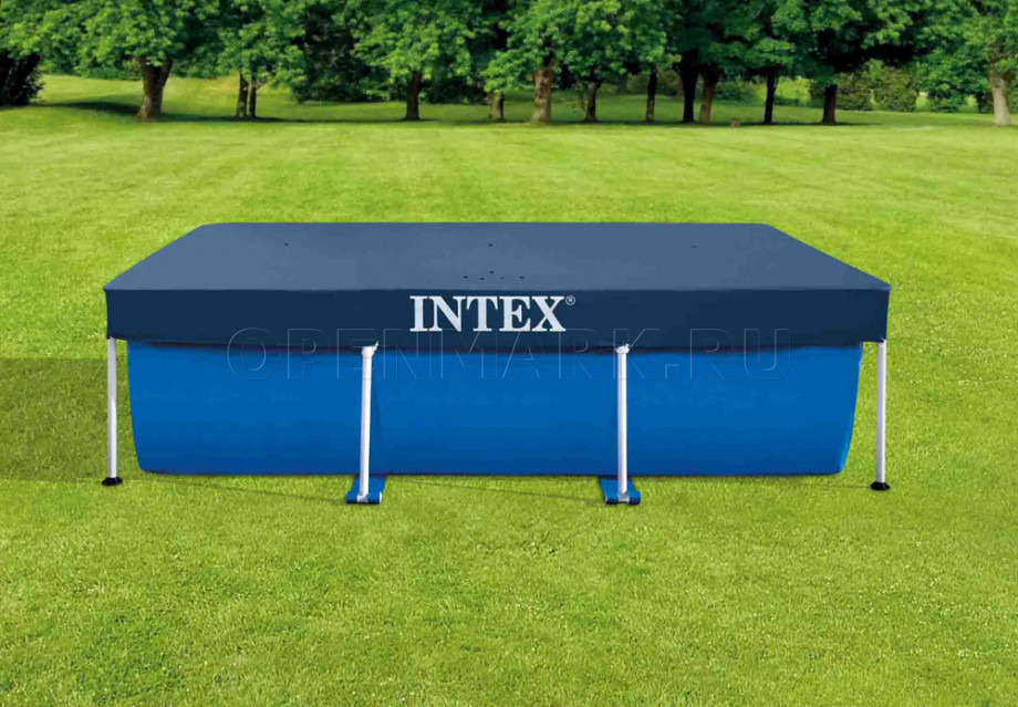 Тент для прямоугольных каркасных бассейнов Intex 28038 Rectangular Pool Cover (размер 300 х 200 см)