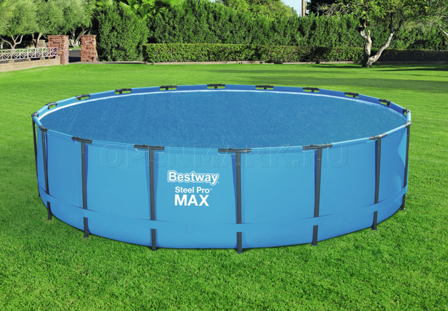 Обогревающий тент для круглых бассейнов Bestway 58173 Solar Pool Cover (диаметр 527 см)