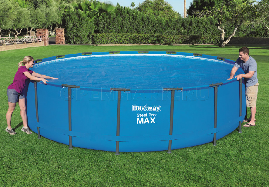 Обогревающий тент для круглых бассейнов Bestway 58173 Solar Pool Cover (диаметр 527 см)
