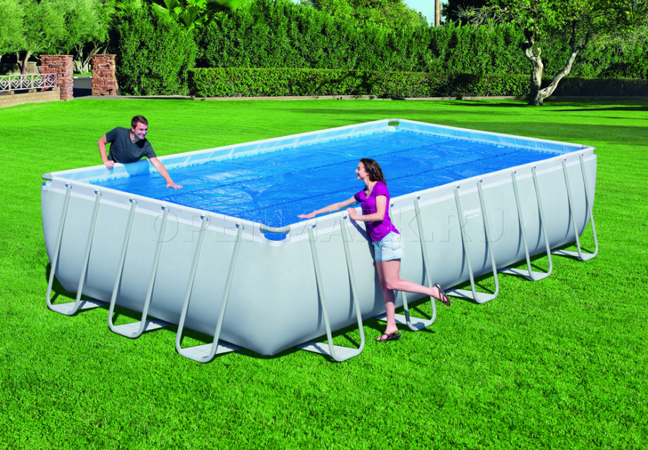 Обогревающий тент для прямоугольных бассейнов Bestway 58228 Solar Pool Cover (размер 703 х 336 см)