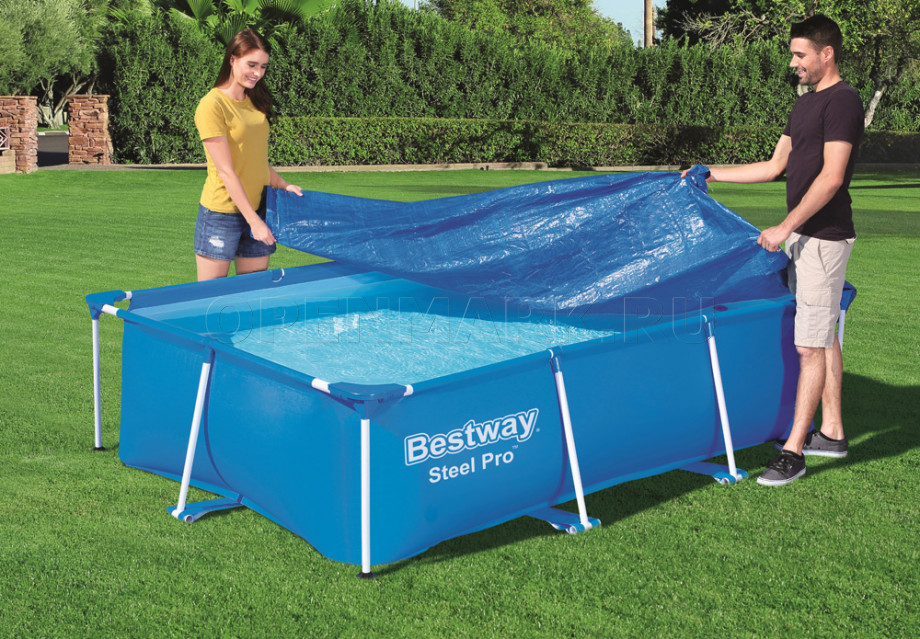 Тент для прямоугольных каркасных бассейнов Bestway 58105 Pool Cover (размер 264 х 174 см)