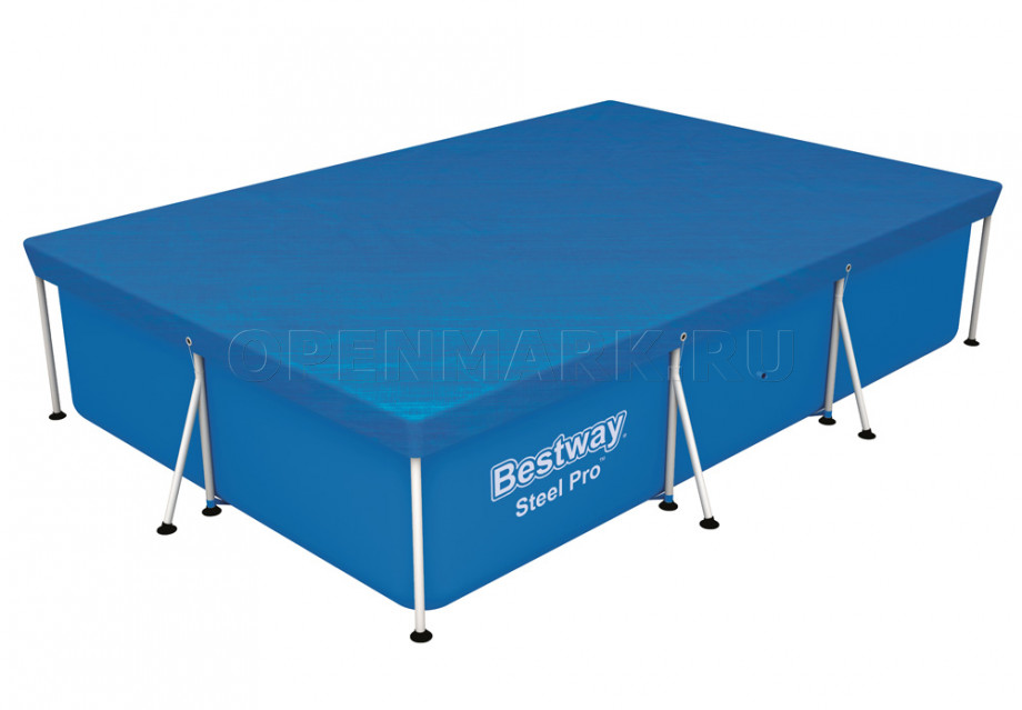 Тент для прямоугольных каркасных бассейнов Bestway 58106 Pool Cover (размер 304 х 205 см)
