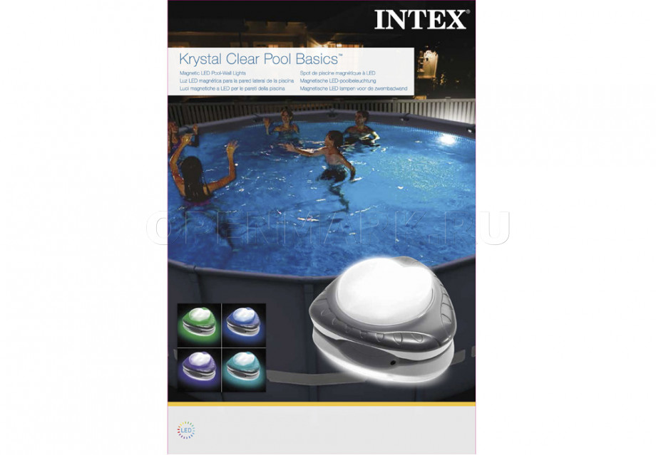 Подсветка магнитная для бассейнов Intex 28698 Magnetic LED Pool-Wall Lights