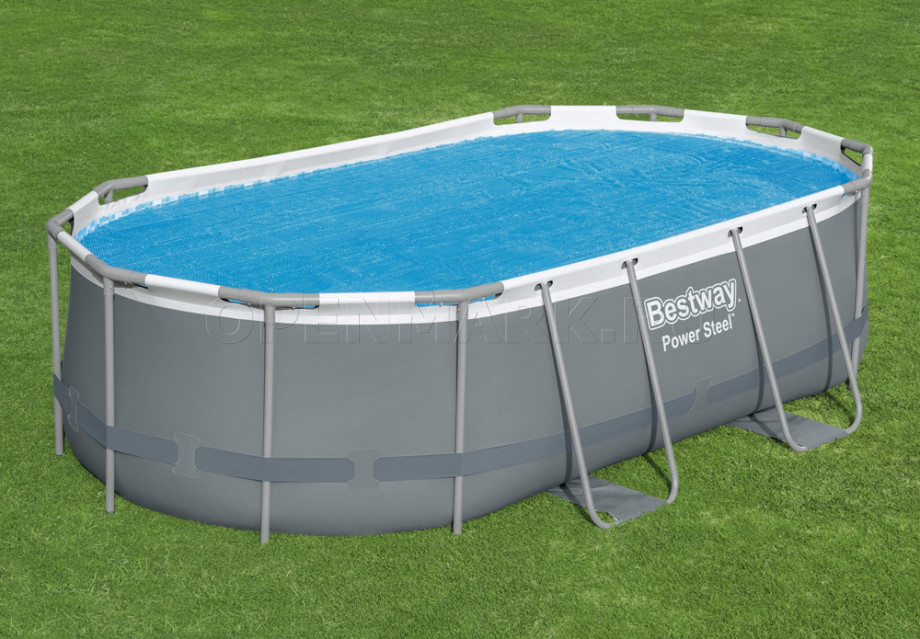 Обогревающий тент для овальных бассейнов Bestway 58672 Solar Pool Cover (размер 394 х 210 см)