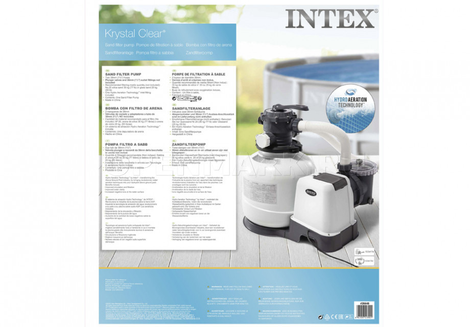 Песочный фильтрующий насос Intex 26648 Kristal Clear Sand Filter Pump SX2800