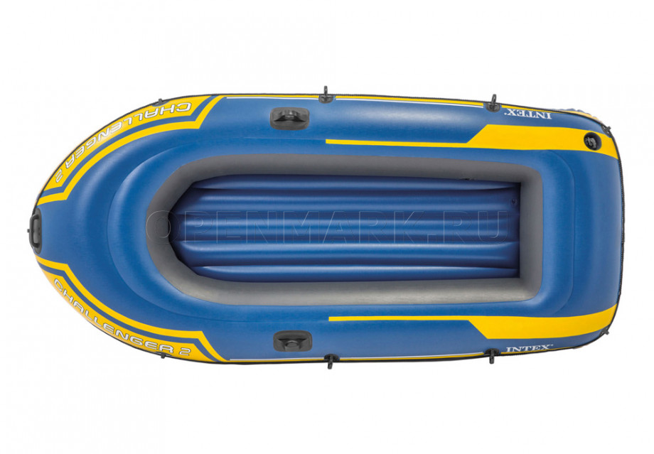 Двухместная надувная лодка Intex 68367NP Challenger-2 Set + пластиковые вёсла и насос