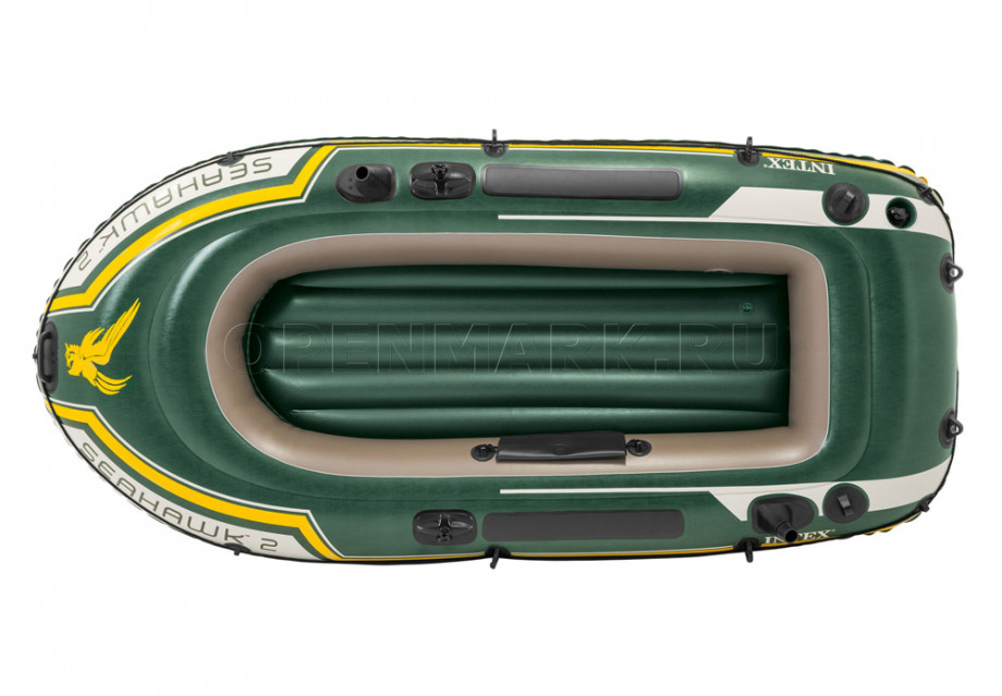 Двухместная надувная лодка Intex 68347NP Seahawk-2 Set + пластиковые вёсла и насос