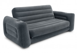 Двухместный надувной диван Intex 66552NP Pull-Out Sofa (серый, без насоса)