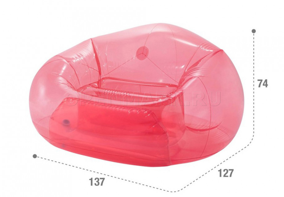   Intex 66501NP Transparent Pink Beanless Bag Chair ( )