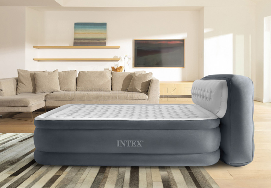    Intex 64448ND Ultra Plush Headboard Airbed +  