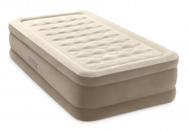 Односпальная надувная кровать Intex 64426 Ultra Plush Airbed + встроенный электронасос