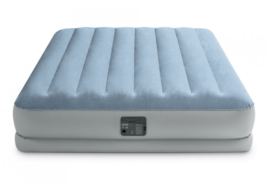Двуспальная надувная кровать Intex 64168 Mid-Rise Comfort Airbed + встроенный электронасос