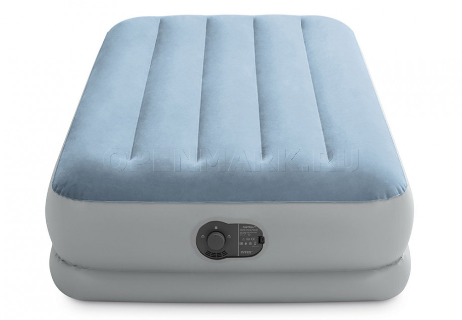 Односпальная надувная кровать Intex 64157 Mid-Rise Comfort Airbed + встроенный USB-электронасос