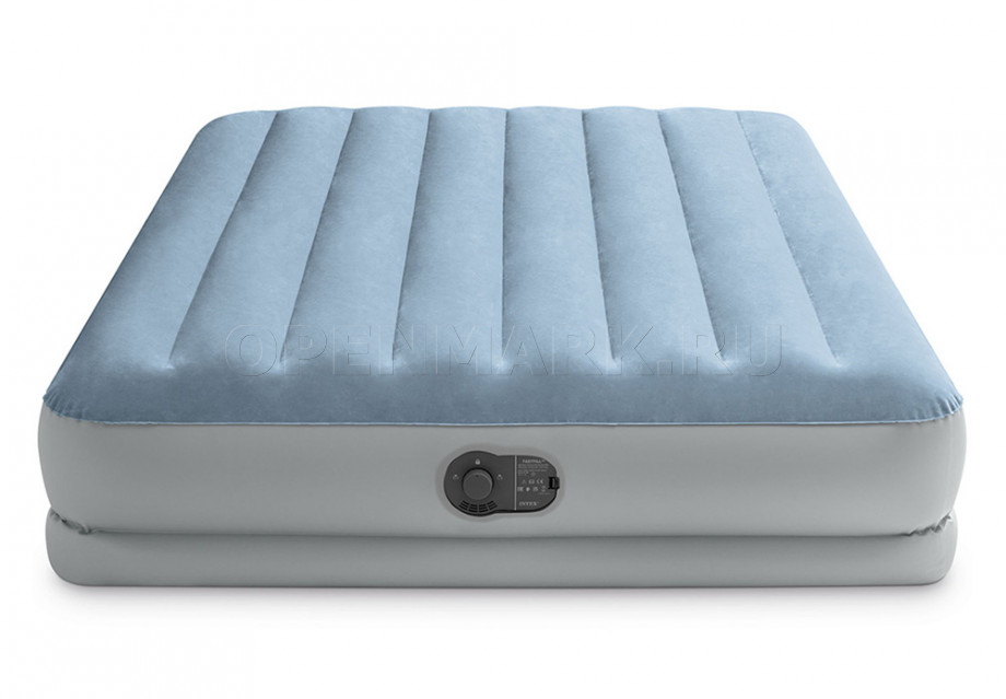 Двуспальная надувная кровать Intex 64159 Mid-Rise Comfort Airbed + встроенный USB-электронасос