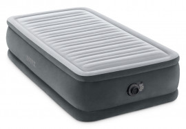Односпальная надувная кровать Intex 64412 Comfort-Plush Airbed + встроенный электронасос