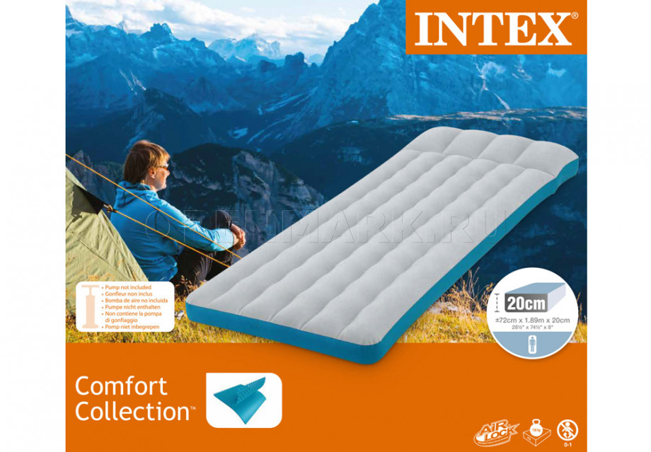 Кемпинговый одноместный надувной матрас Intex 67998 Camping Mats (без насоса)