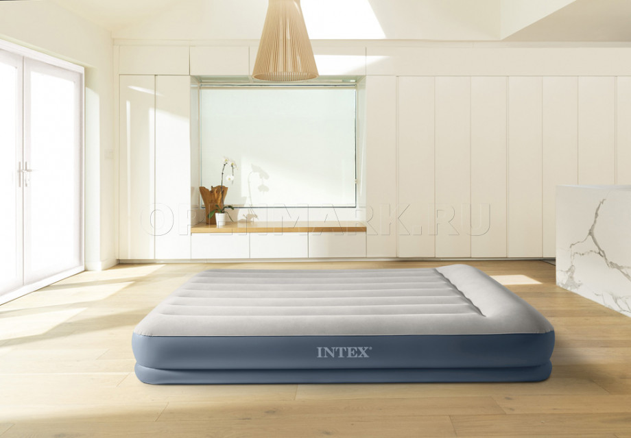    Intex 64118ND Pillow Rest Mid-Rise Airbed +  