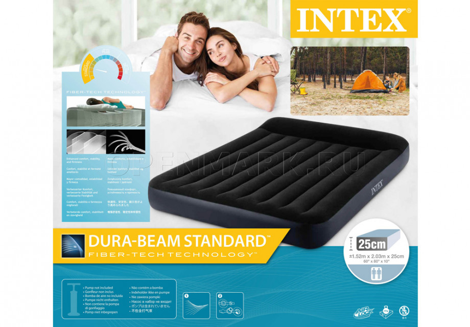 Двуспальный надувной матрас Intex 64143 Pillow Rest Classic Airbed (без насоса)
