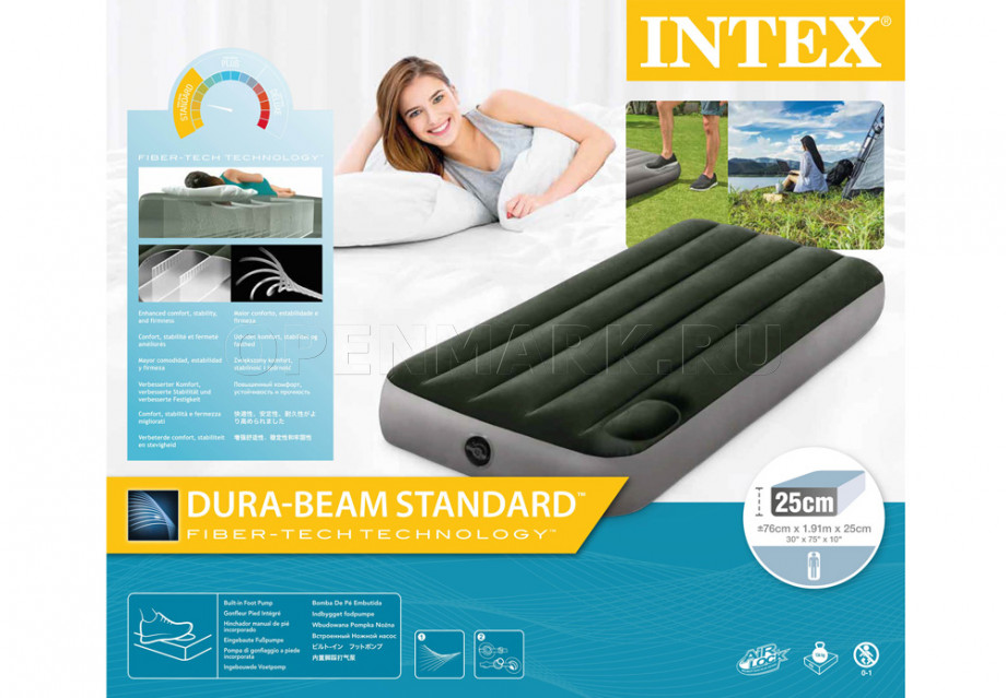    Intex 64760 Downy Airbed +   