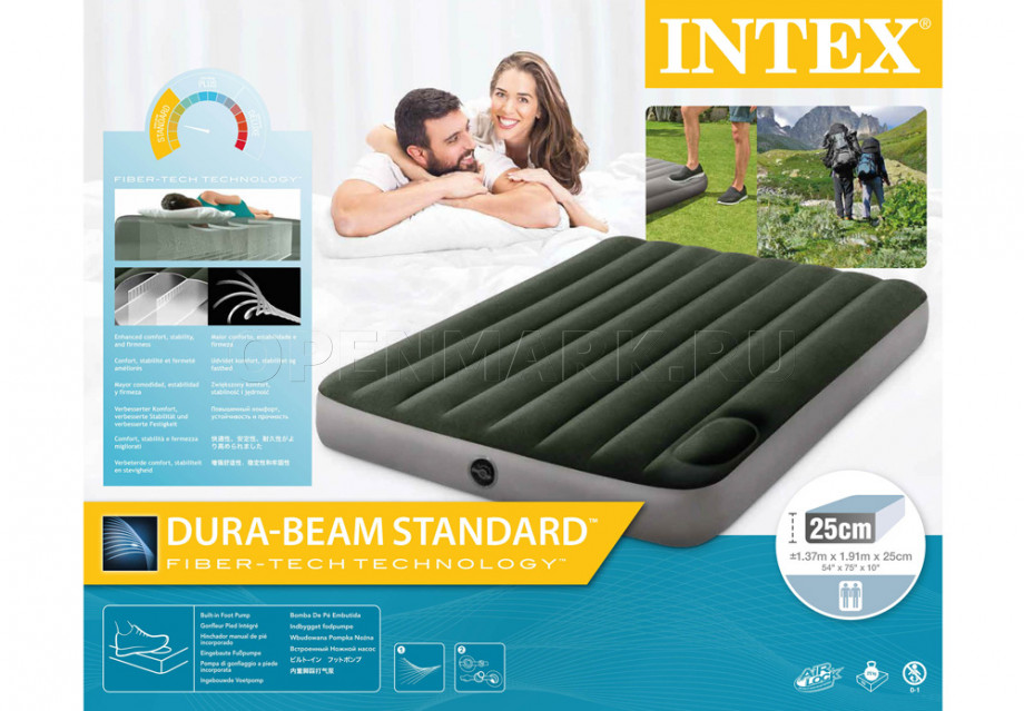    Intex 64762 Downy Airbed +   