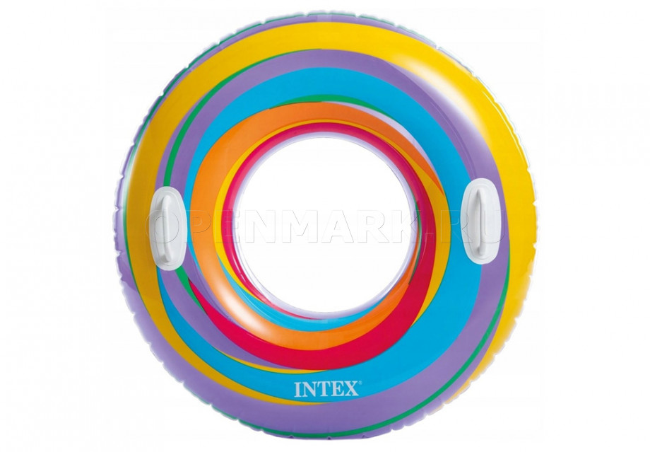 Круг с ручками надувной для плавания диаметром 91 см Intex 59256NP Swirly Whirly Tube (от 9 лет)
