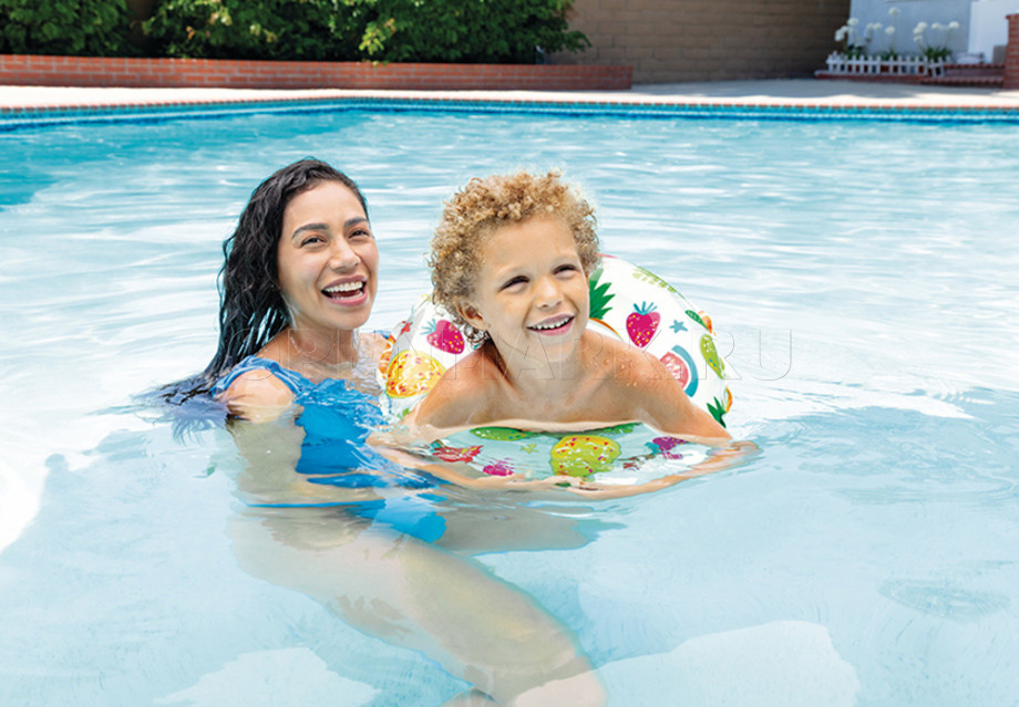 Круг надувной для плавания диаметром 51 см Intex 59230NP Lively Print Swim Rings (от 3 до 6 лет)