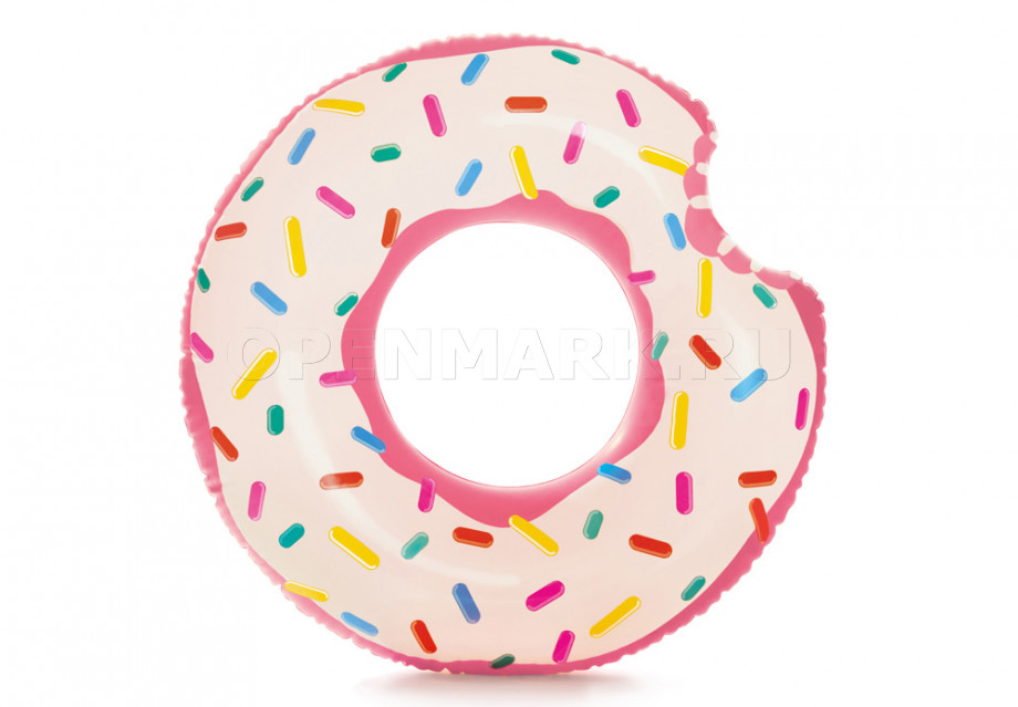 Круг надувной для плавания Пончик Intex 56265NP Rainbow Donut Tube (от 9 лет)