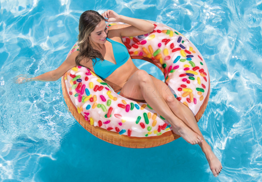 Круг надувной для плавания Пончик Intex 56263NP Sprinkle Donut Tube (от 9 лет)
