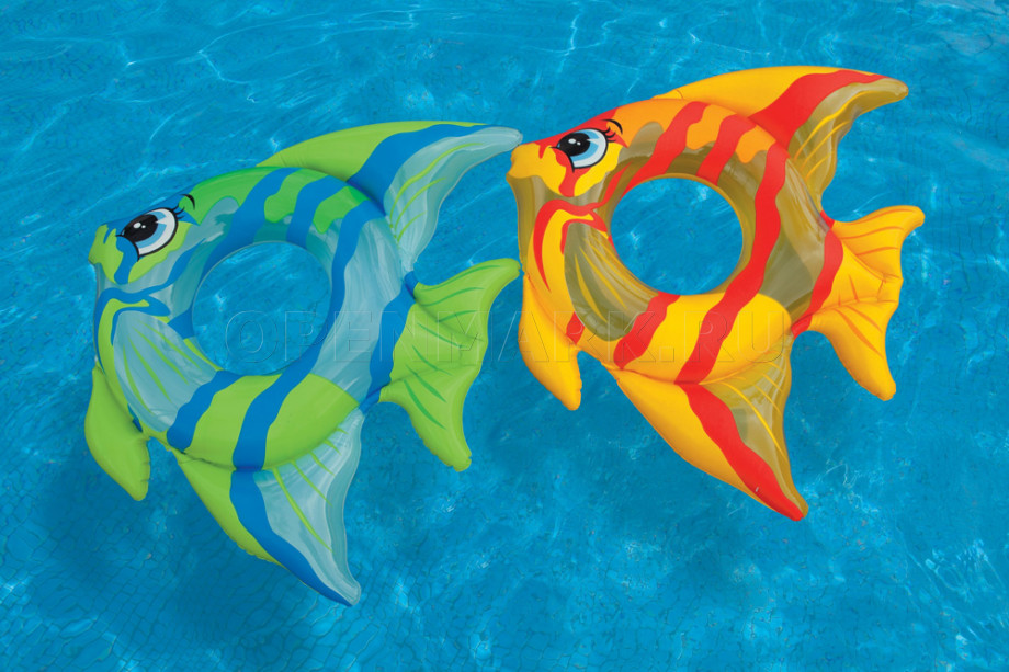 Круг надувной для плавания Тропическая рыбка размером 94 х 80 см Intex 59219NP Tropical Fish Rings (от 3 до 6 лет)
