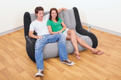 Надувной диван Intex 68560 Sofa Lounge (серый, без насоса)