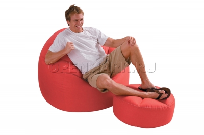 Надувное кресло и пуф Intex 68558 Comfy Beanless Bag Assortment (красные, без насоса)