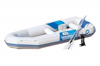 Четырехместная надувная лодка Bestway 65021 Marine Pro-II Raft Set + алюминиевые вёсла и насос