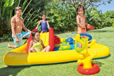 Надувной игровой центр-бассейн с пальмой и горкой Intex 57454NP Ocean Play Center (от 3 лет)
